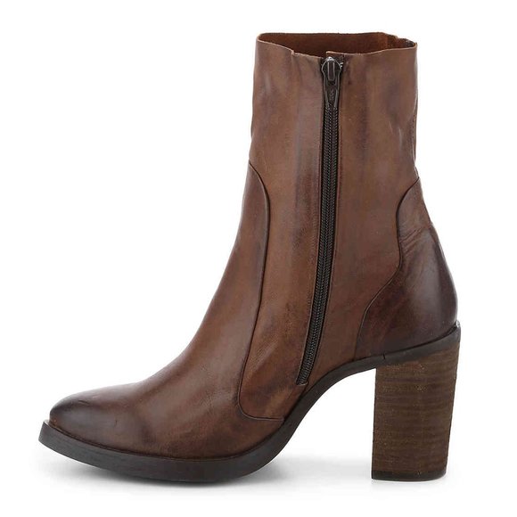 BRUSQUE New GARDA Platform High Ankle Fashion Heeled Boot Leather Brown Black 41 - Picture 3 of 16